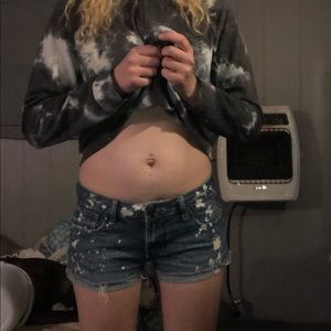 Bleach splatter shorts